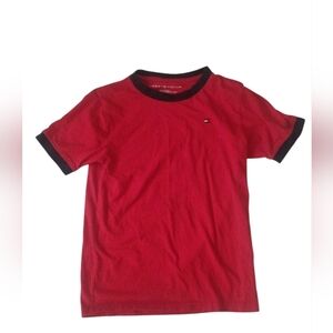 Tommy Hilfiger Red W Blue Trim Short Sleeve T Shirt Size 7